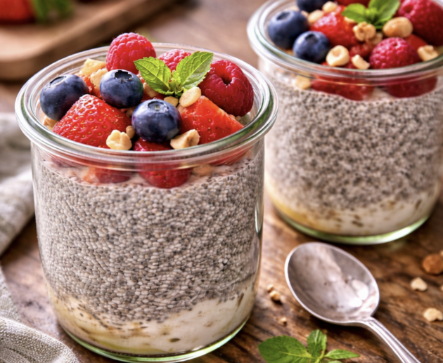 Chia-Pudding mit frischen Beeren_6