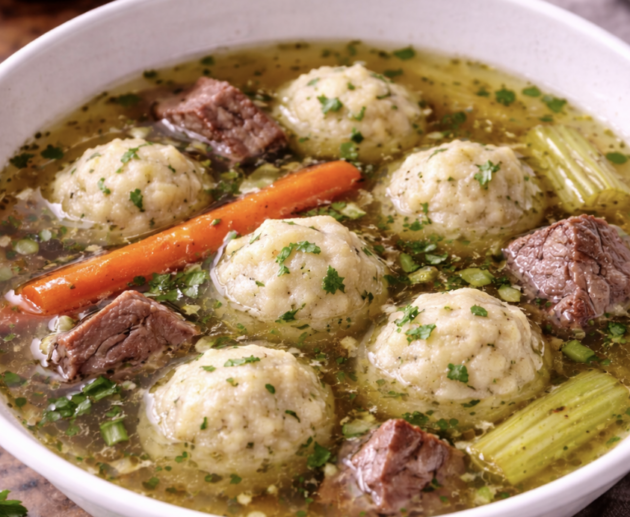 Rinderkraftbrühe mit Markklößchen_6