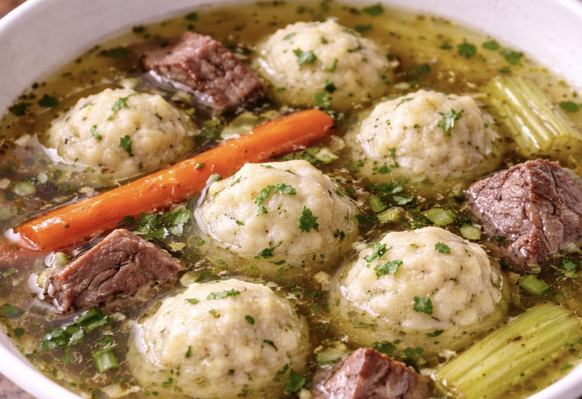 Rinderkraftbrühe mit Markklößchen_6