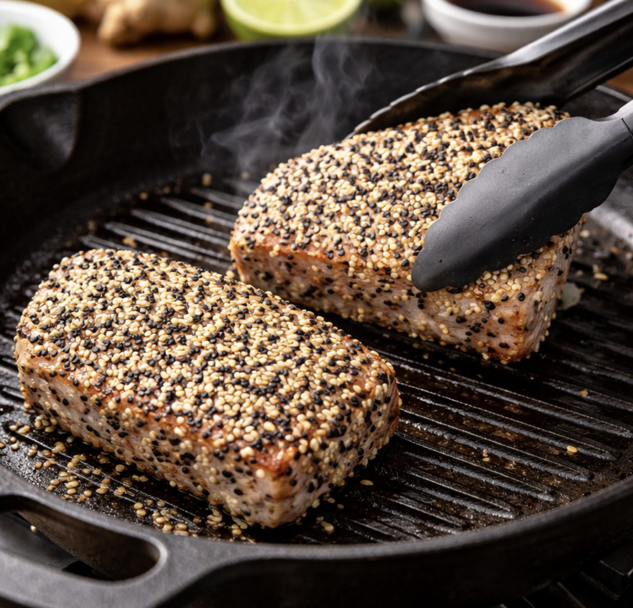 Gegrillter Thunfisch mit Sesamkruste_6