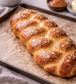 Brioche-Osterzopf mit Mandeln