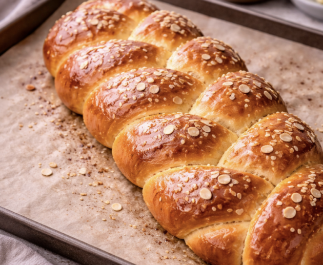 Brioche-Osterzopf mit Mandeln_7