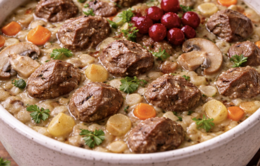 Rehsuppe mit Preiselbeeren_7