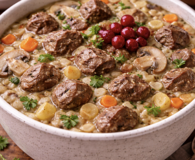 Rehsuppe mit Preiselbeeren_7