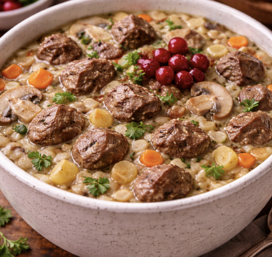 Rehsuppe mit Preiselbeeren_7