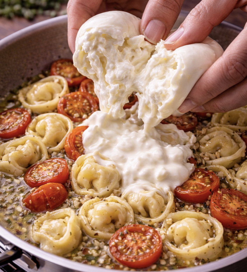 Burrata-Tortellini mit Tomaten und Basilikum_7