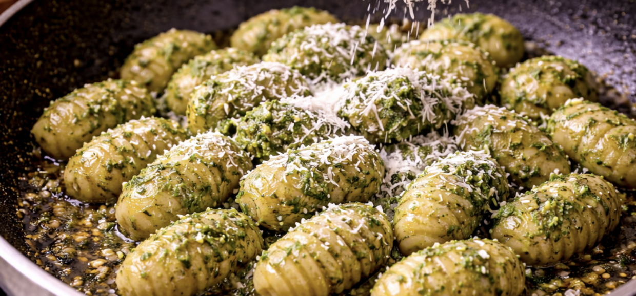 Pesto-Gnocchi mit Parmesan und Pinienkernen_7