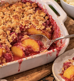 Pfirsich-Himbeer-Crumble