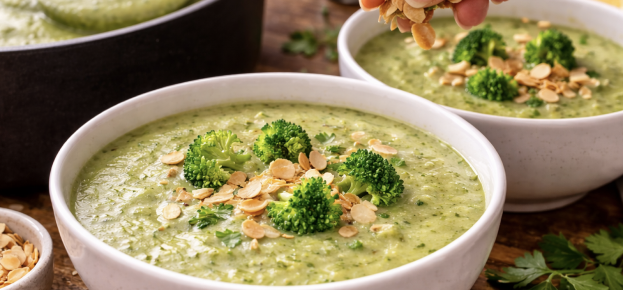 Brokkoli-Cremesuppe mit Mandeln_7