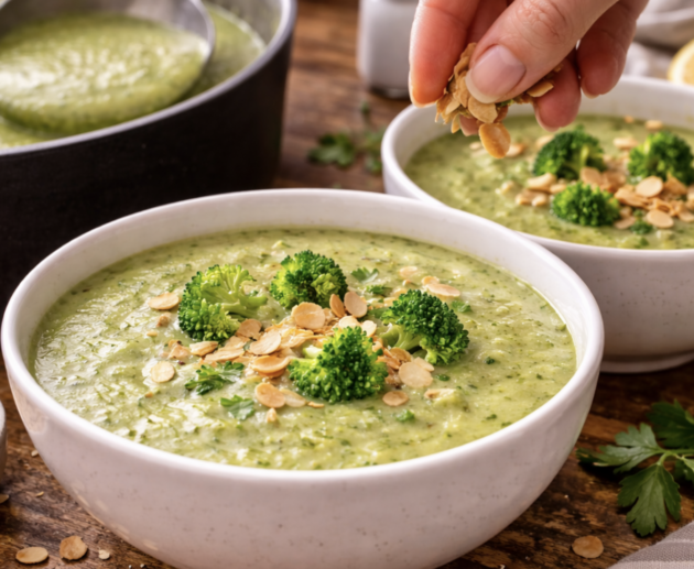Brokkoli-Cremesuppe mit Mandeln_7