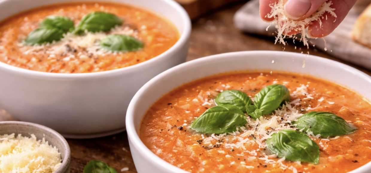 Tomaten-Gemüse-Suppe mit frischem Basilikum_7