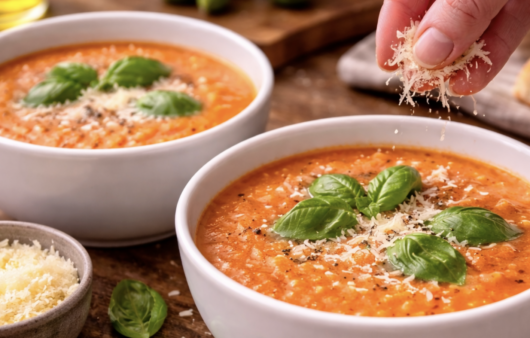 Tomaten-Gemüse-Suppe mit frischem Basilikum_7