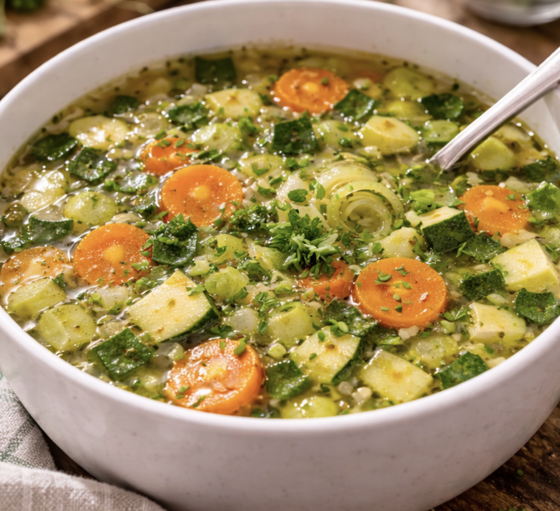 Klare Gemüsesuppe mit frischen Kräutern_7