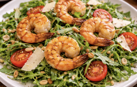 Gegrillte Garnelen auf Rucola_7