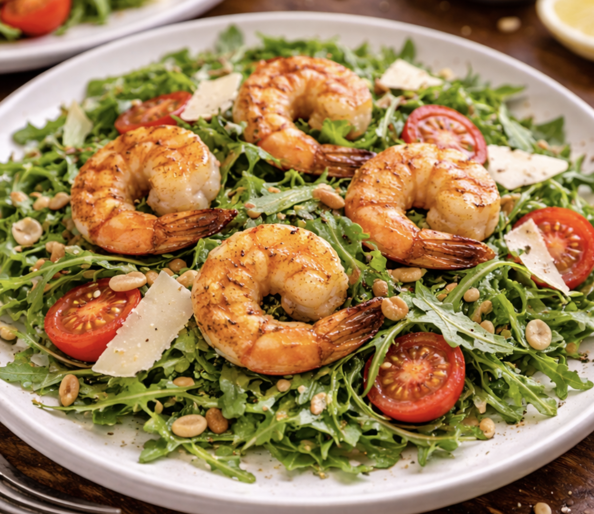 Gegrillte Garnelen auf Rucola_7