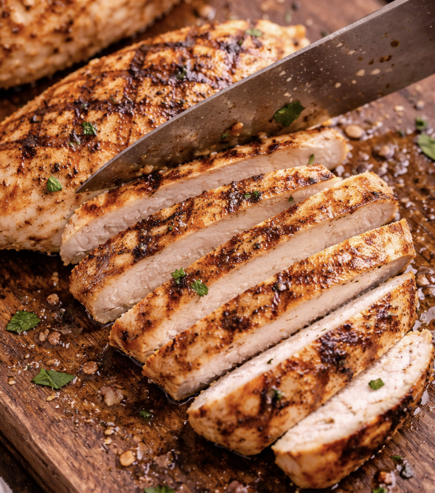 Gegrillte Hähnchenbrust mit Brokkoli und Zitronensauce_7