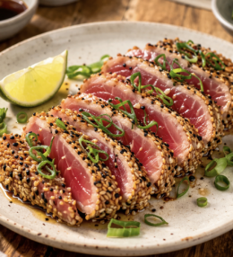 Gegrillter Thunfisch mit Sesamkruste