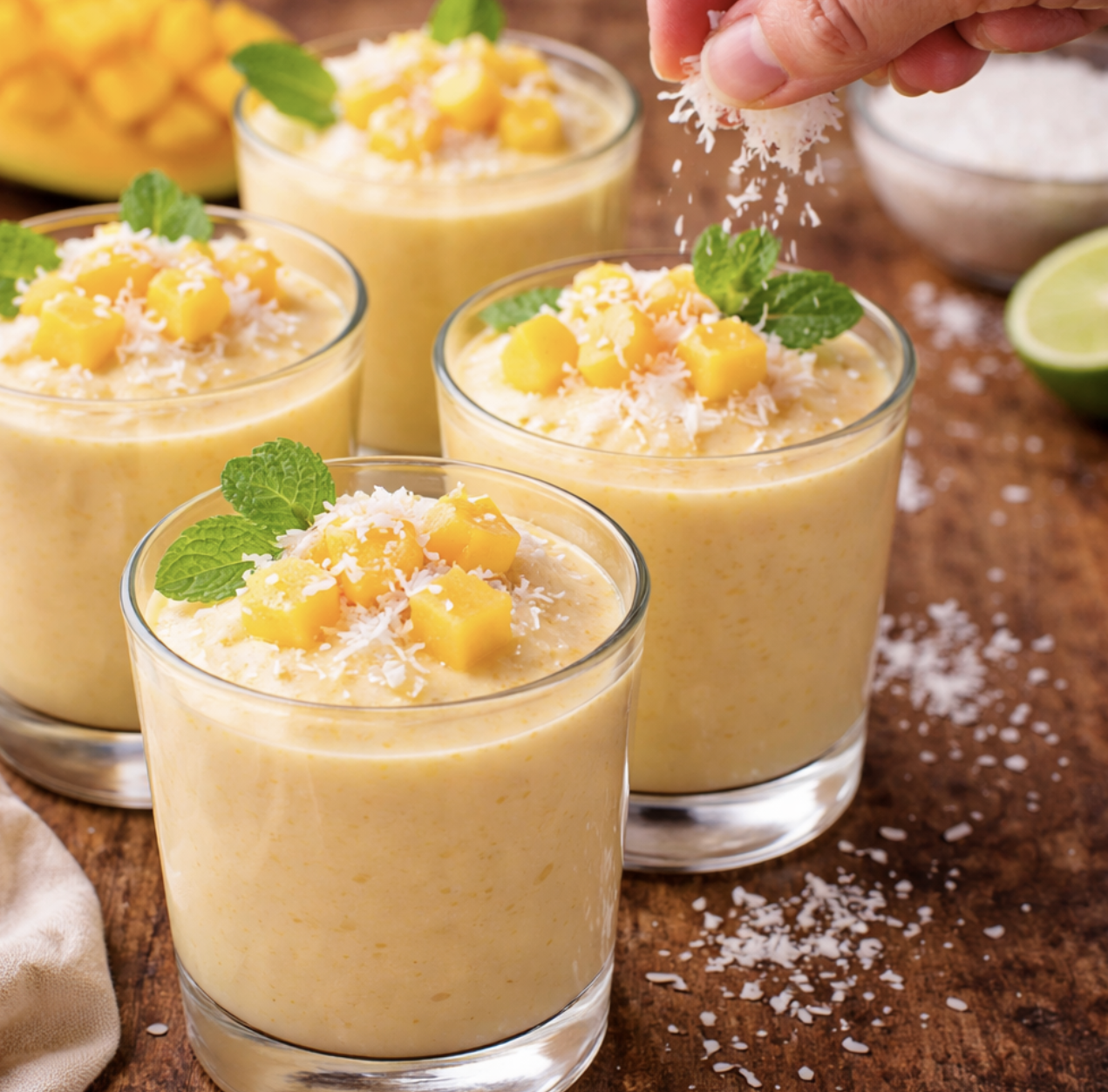 Mango-Mousse mit Kokosflocken_7