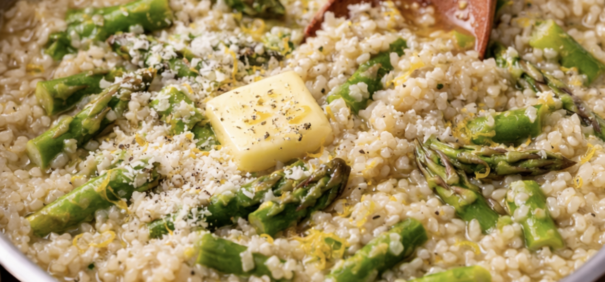 Vegetarisches Risotto mit grünem Spargel_7