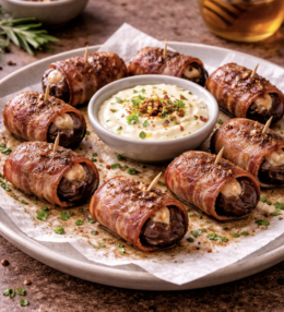 Datteln im Speckmantel