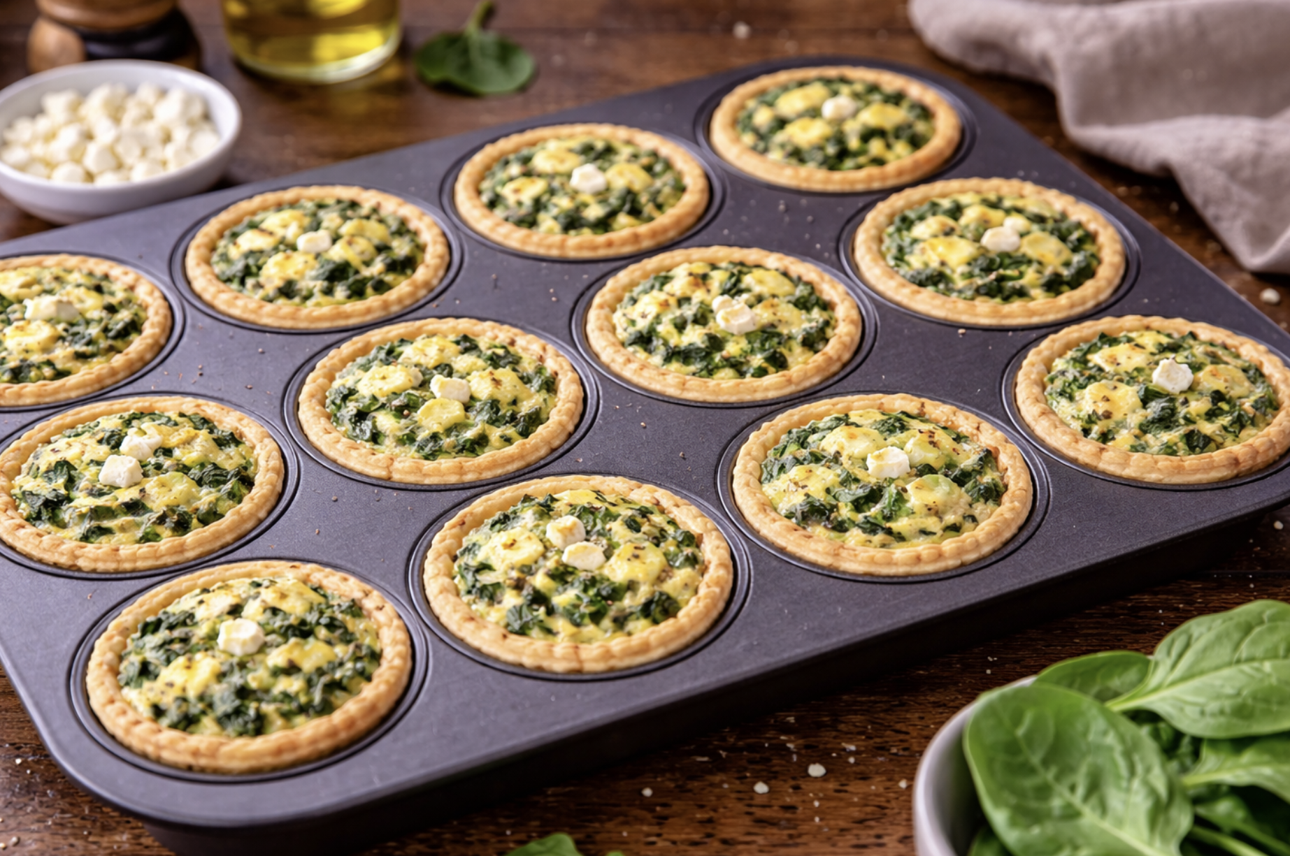 Mini-Quiches mit Spinat und Feta_6