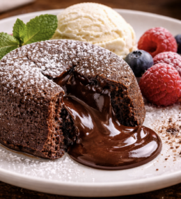 Schokoladenkuchen mit flüssigem Kern