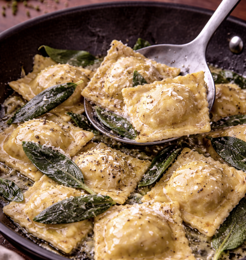 Spinat-Ricotta-Ravioli mit Salbei-Butter_8