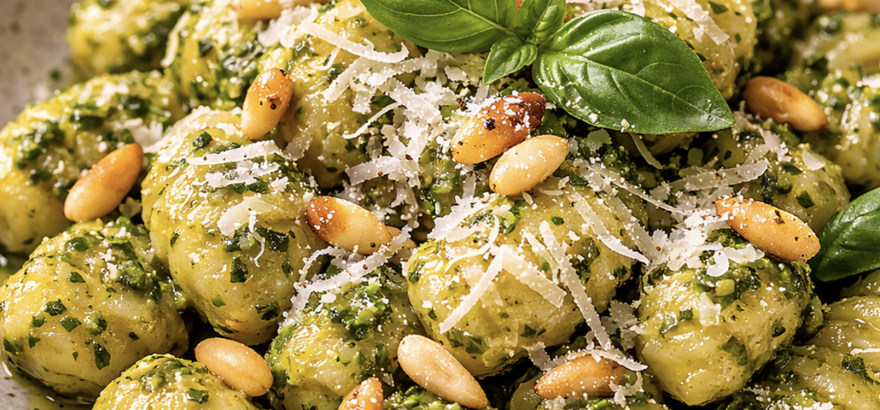 Pesto-Gnocchi mit Parmesan und Pinienkernen_8