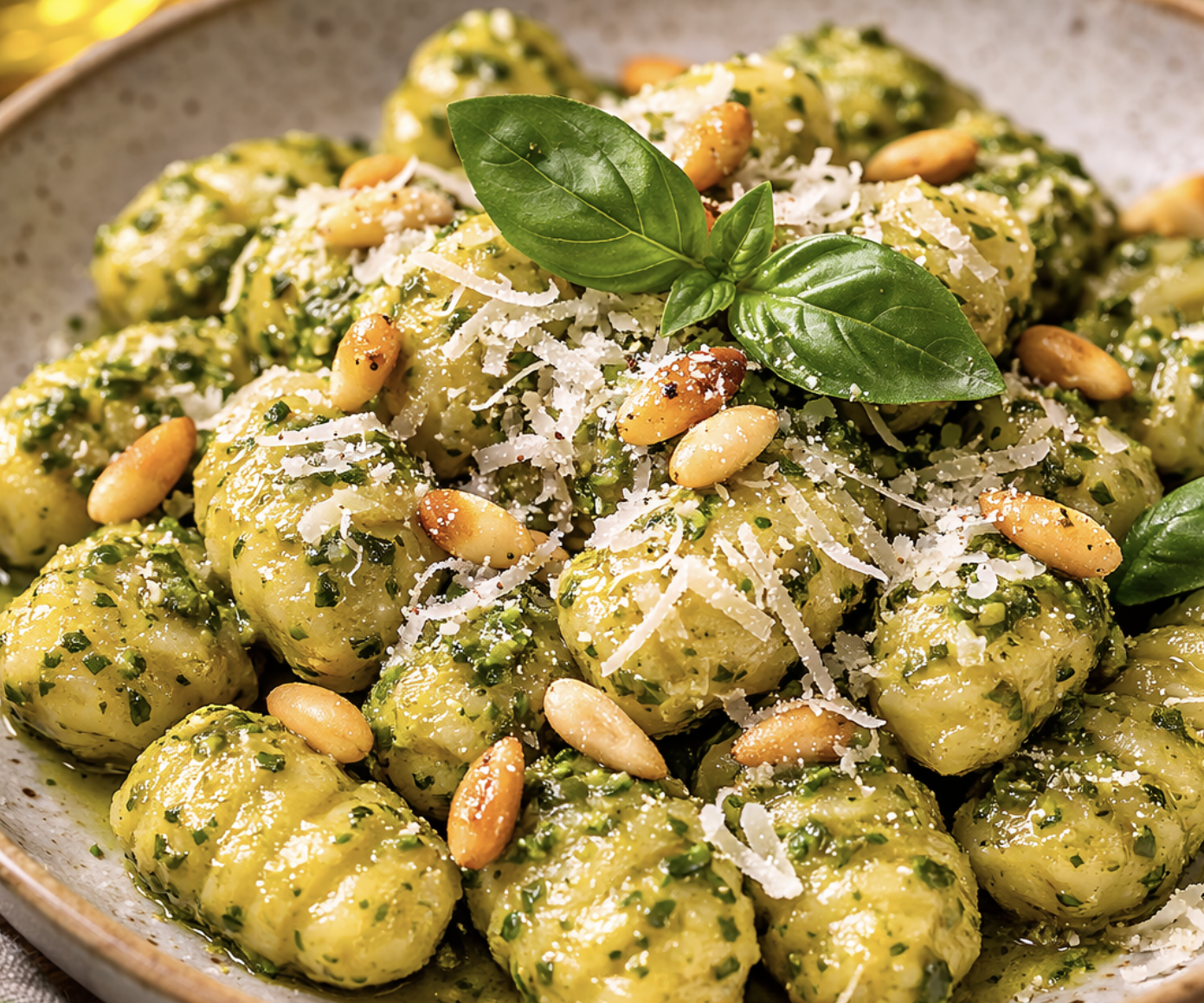 Pesto-Gnocchi mit Parmesan und Pinienkernen_8