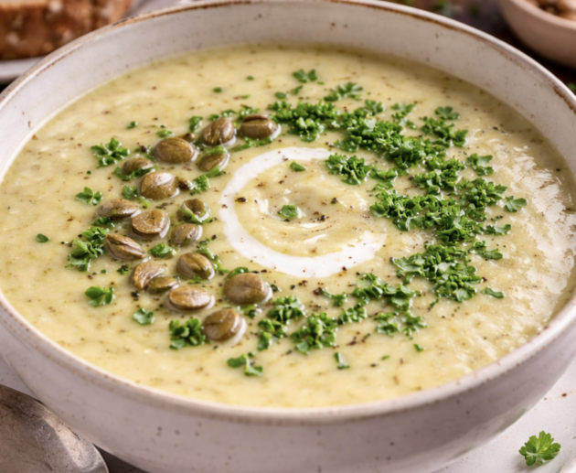 Selleriesuppe mit frischen Kräutern_8