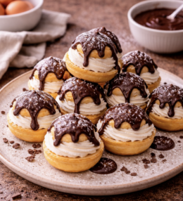 Profiteroles mit Schokoladensauce