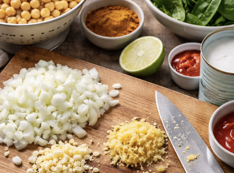 Kokos-Curry mit Kichererbsen und Spinat_1