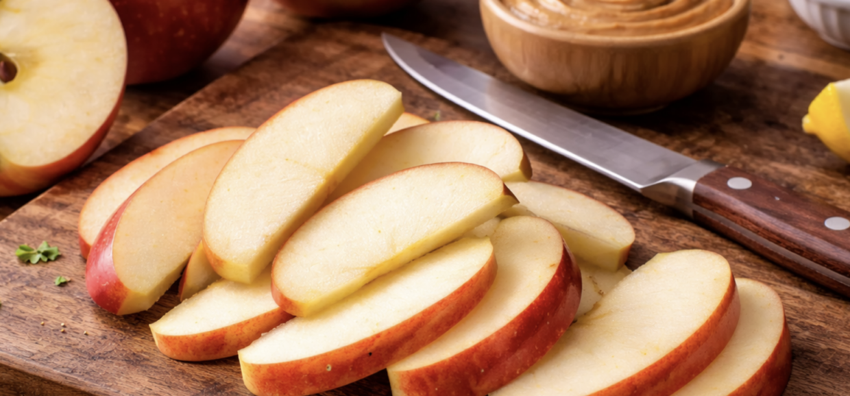 Apfelscheiben mit Erdnussbutter_1