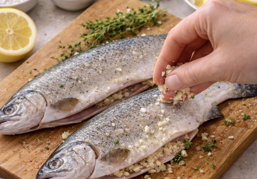 Gebackene Forelle mit Kräutern_2