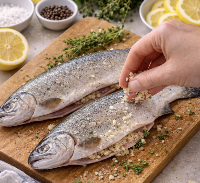 Gebackene Forelle mit Kräutern_2