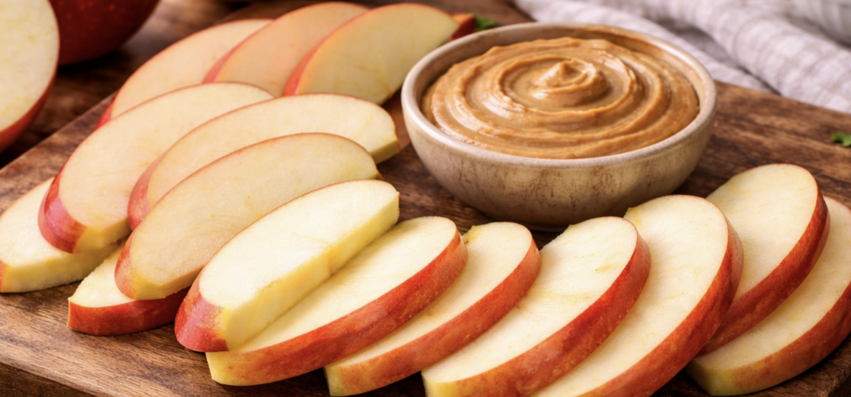 Apfelscheiben mit Erdnussbutter_2