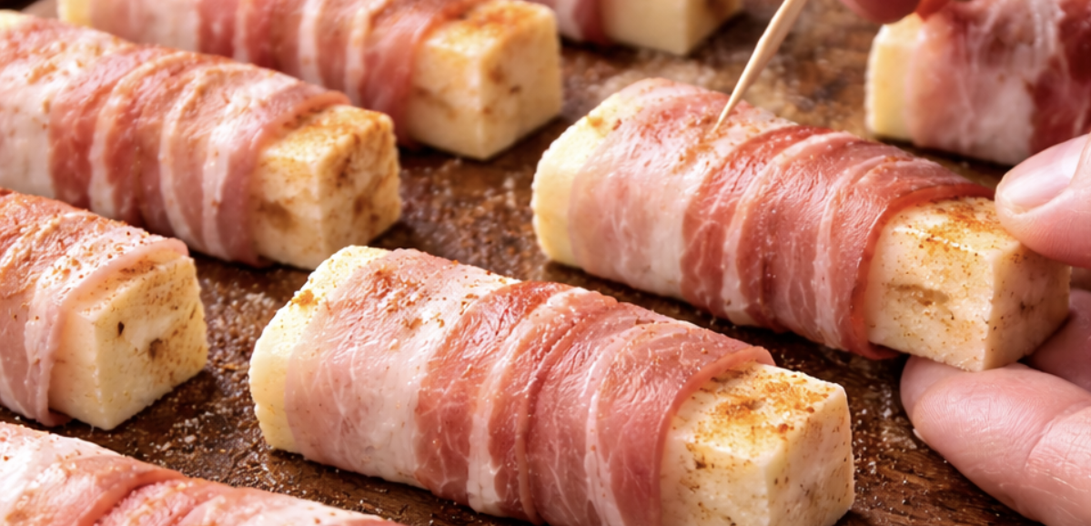Mit Speck umwickelte Halloumi-Sticks_3