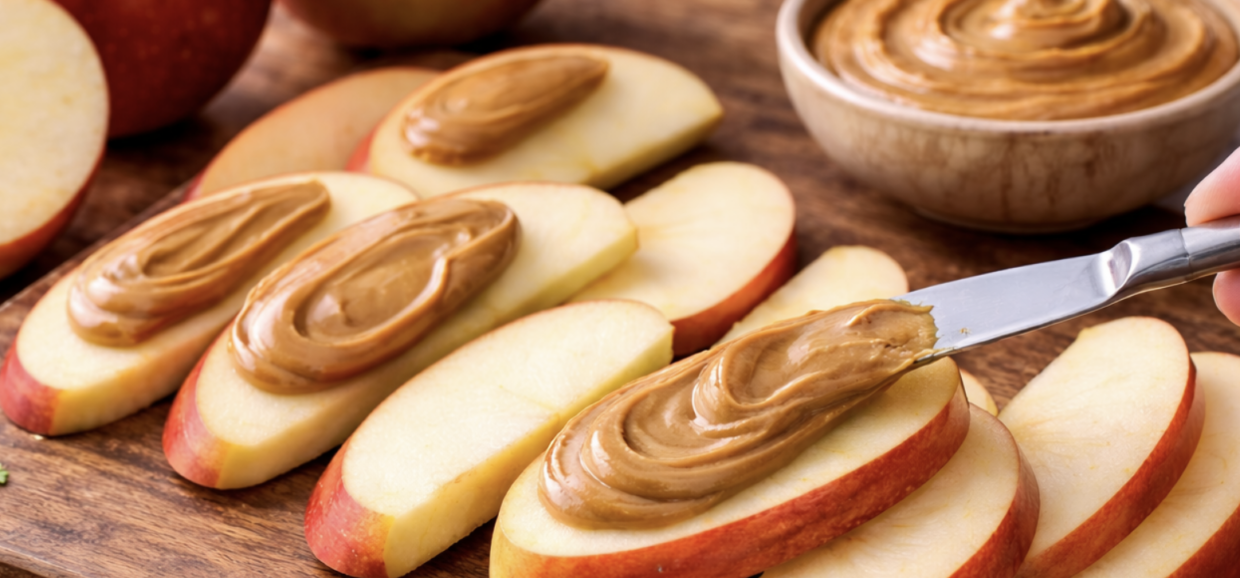 Apfelscheiben mit Erdnussbutter_3
