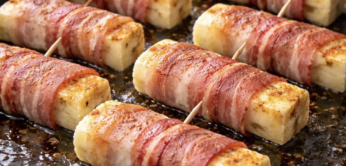 Mit Speck umwickelte Halloumi-Sticks_4