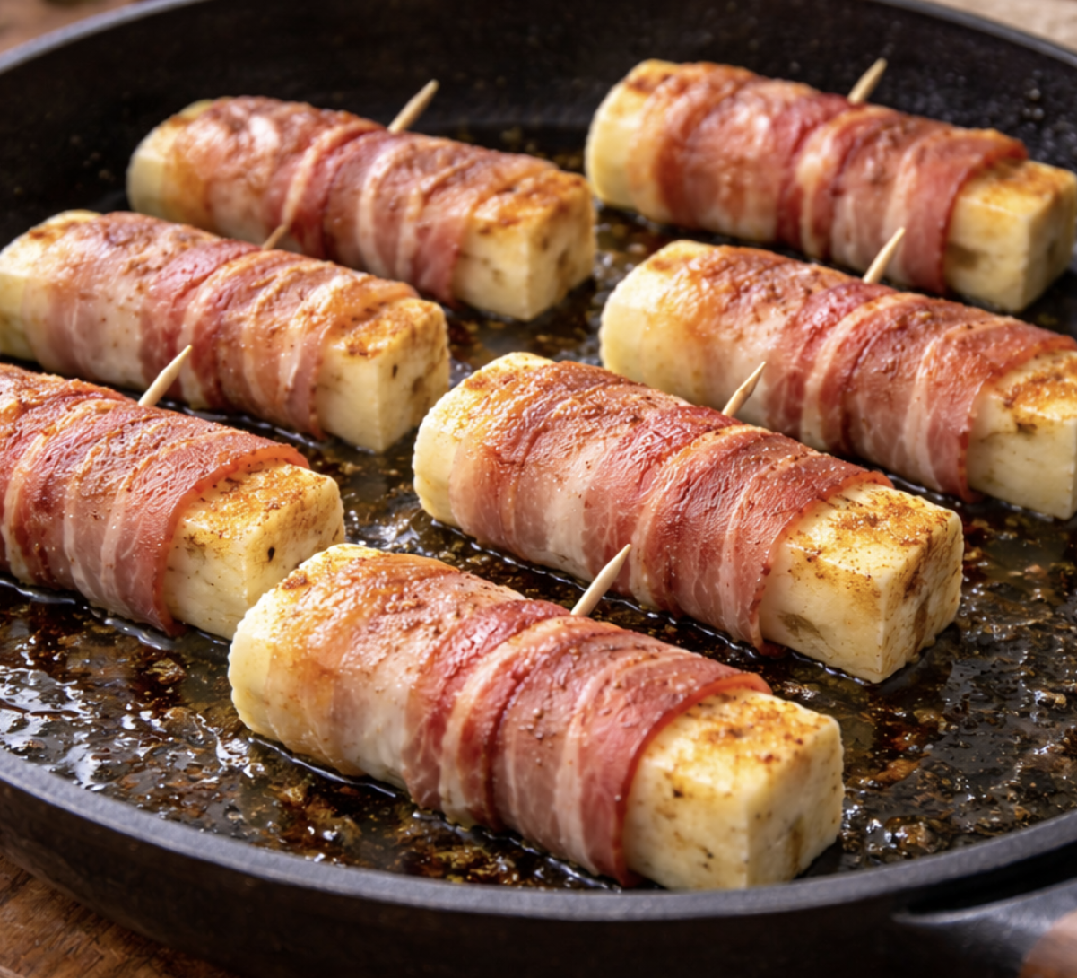 Mit Speck umwickelte Halloumi-Sticks_4