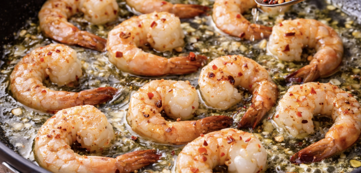 Knoblauchbuttergarnelen mit Chiliflocken in Minilöffeln_4