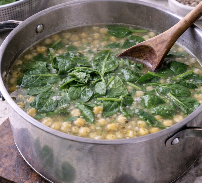 Spinat-Kichererbsen-Suppe mit Knoblauch_4