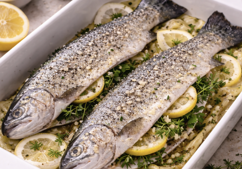 Gebackene Forelle mit Kräutern_4