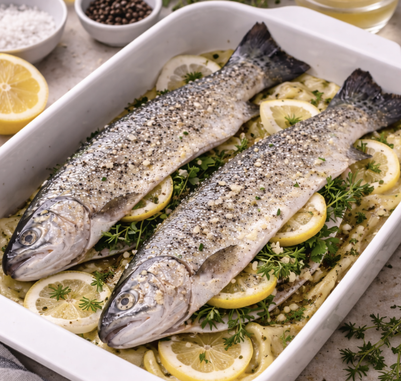 Gebackene Forelle mit Kräutern_4