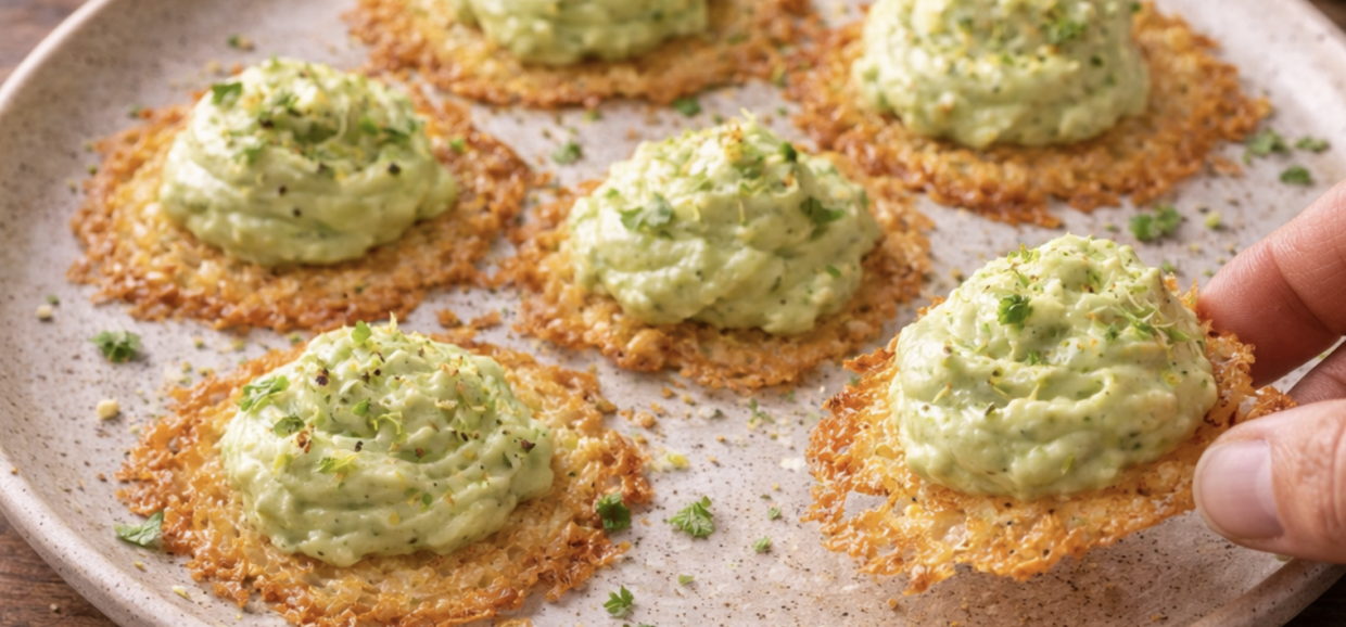 Parmesan-Crisps mit Avocado-Limetten-Crema_4