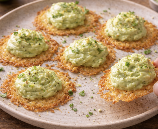 Parmesan-Crisps mit Avocado-Limetten-Crema_4