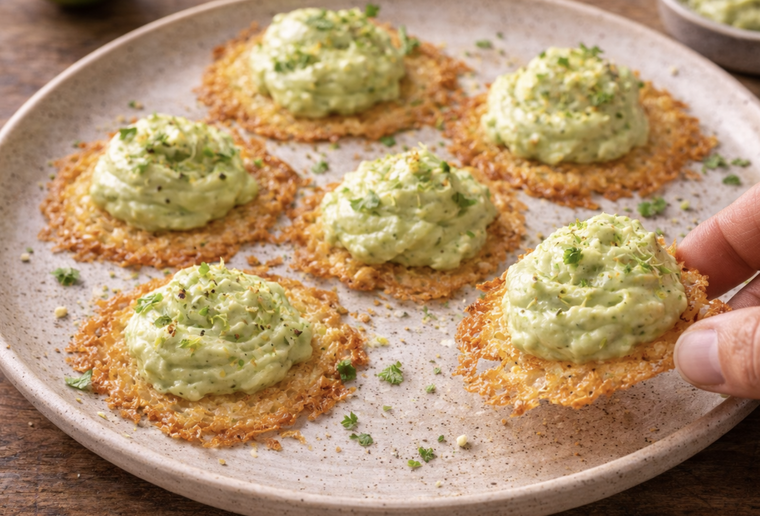 Parmesan-Crisps mit Avocado-Limetten-Crema_4