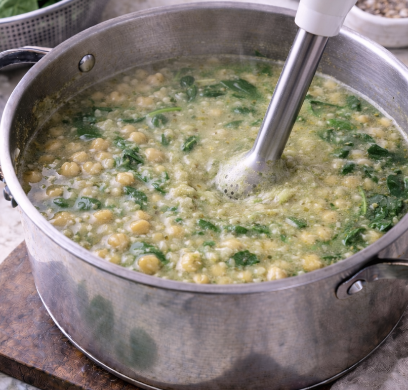 Spinat-Kichererbsen-Suppe mit Knoblauch_5