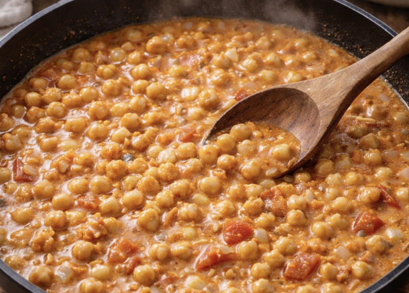 Kokos-Curry mit Kichererbsen und Spinat_5