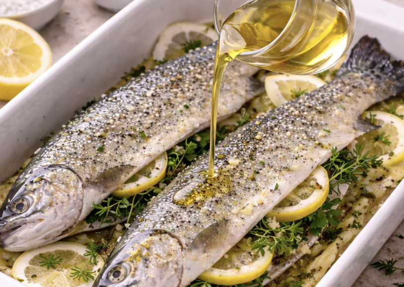 Gebackene Forelle mit Kräutern_5